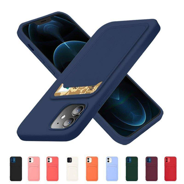 Card Case silikonowe etui portfel z kieszonką na kartę dokumenty do Samsung Galaxy S21+ 5G (S21 Plus 5G) czarny