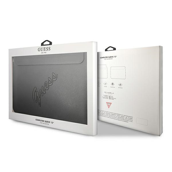 Etui GUESS Laptop Tablet 13 Sleeve Saffiano Script Czarny Case