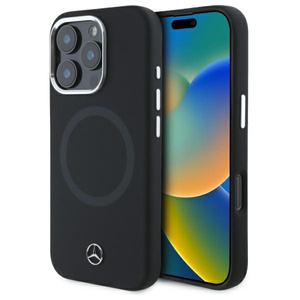 Etui Mercedes iPhone 16 Pro 6.3" czarny/black hardcase Silicone Tonal Logo MagSafe