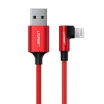 Kabel Ugreen US299 60555 kątowy Lightning / USB-A MFi 2.4A 1m - czerwony