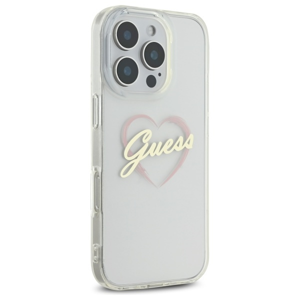 Etui Guess iPhone 16 Pro Max 6.9" przeźroczysty/transparent hardcase IML Heart