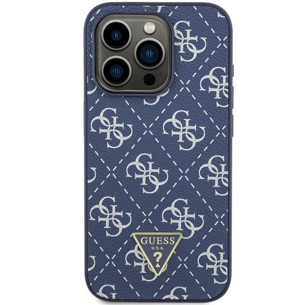 Etui Guess GUHCP15LPG4GPB iPhone 15 Pro 6.1" niebieski/blue hardcase 4G Triangle Metal Logo Case