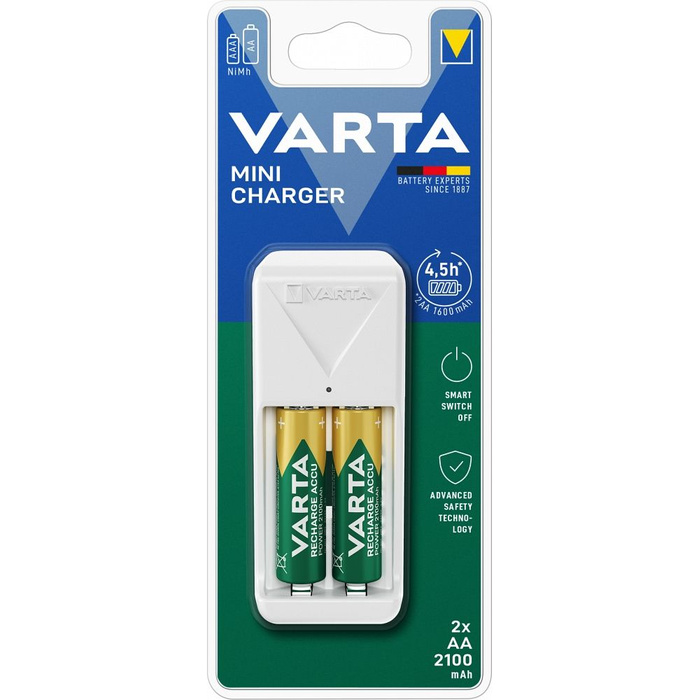 VARTA ładowarka MINI CHARGER 57656 + 2 x bateria akumulatorowa R6 (AA) 2100mAh