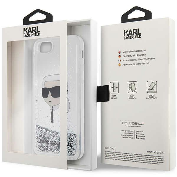 Etui Karl Lagerfeld KLHCI8LNKHCH iPhone 7/8/ SE 2020/2022 srebrny/silver hardcase Glitter Karl Head Case