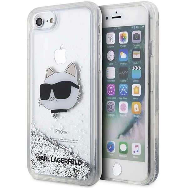 Etui Karl Lagerfeld KLHCI8LNCHCS iPhone 7/8/ SE 2020/2022 srebrny/silver hardcase Glitter Choupette Head Case