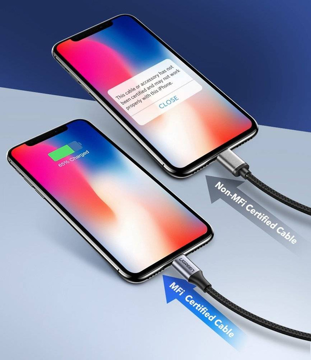 Ugreen kabel przewód MFI (Made For iPhone) USB Typ C - Lightning 3 A 1 m czarny (US304 60759)