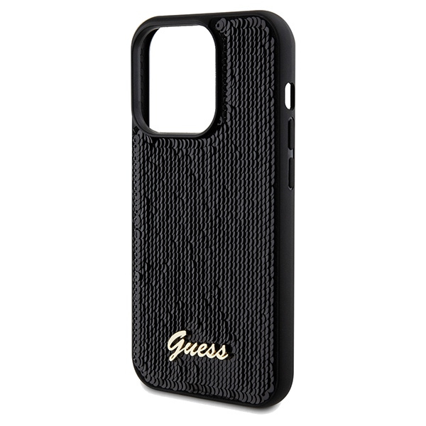 Etui Guess GUHCP14XPSFDGSK iPhone 14 Pro Max 6.7" czarny/black hardcase Sequin Script Metal Case