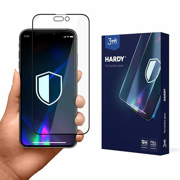 3MK Hardy iPhone 14 Pro Max 6,7" utwardzone chemicznie szkło czarny/black