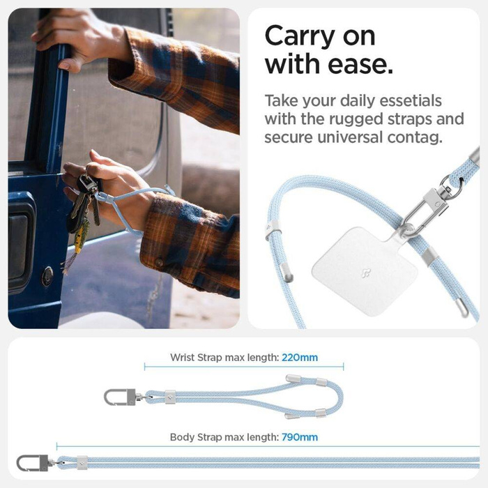 SMYCZ SPIGEN UNIVERSAL STRAP SET CROSSBODY & WRIST MUTE BLUE