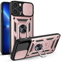 Etui Hybrid Armor Camshield etui iPhone 13 Pro pancerny pokrowiec z osłoną na aparat różowe Case