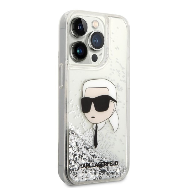 Etui Karl Lagerfeld Klhcp14llnkhch Iphone 14 Pro 6,1" Srebrny/silver Hardcase Glitter Karl Head Case