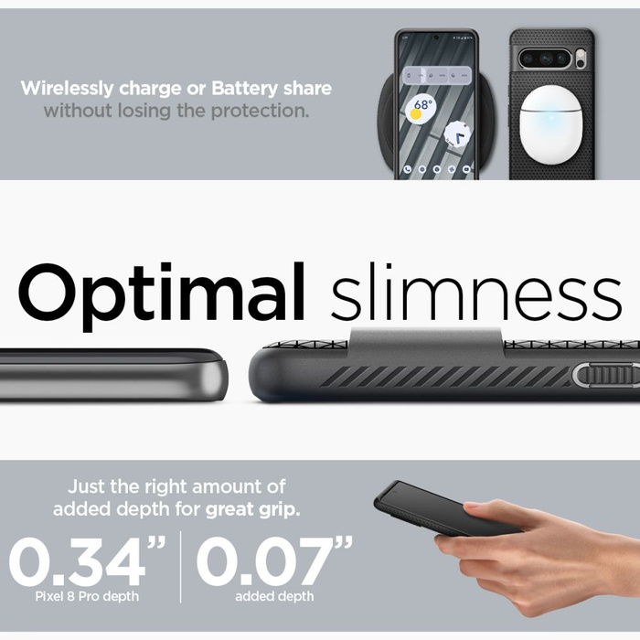 Etui Spigen Liquid Air Google Pixel 8 Pro Matte Black Case