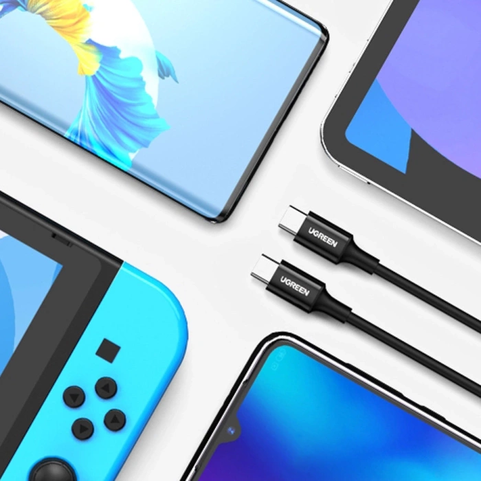 Ugreen kabel przewód USB Typ C (męski) na Typ C (męski) 1 m biały (US300)