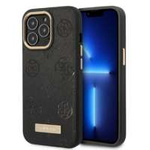 Etui GUESS Apple iPhone 13 13 Pro Peony Logo Plate MagSafe Czarny Hardcase