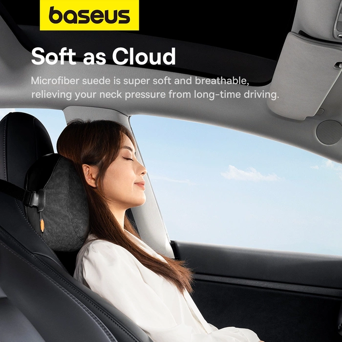 Poduszka na zagłówek samochodowy Baseus Comfort Ride obustronna (czarny)