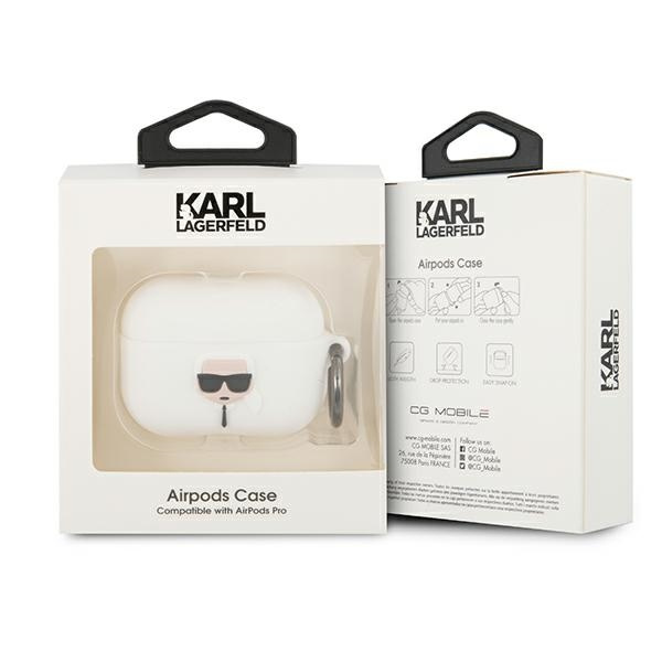 Etui KARL LAGERFELD Apple AirPods Pro Silicone Ikonik Biały Case