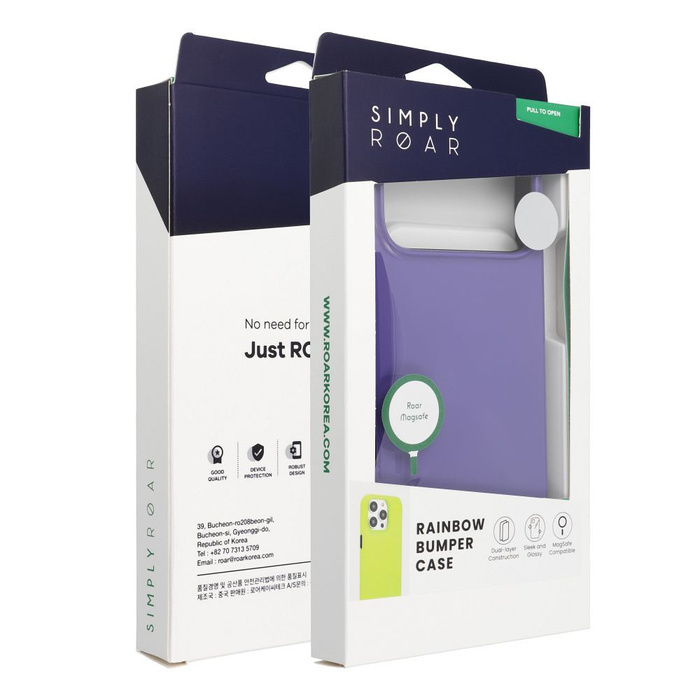 ROAR futerał RAINBOW BUMPER kompatybilny z MagSafe do IPHONE 16 Pro Max fioletowy