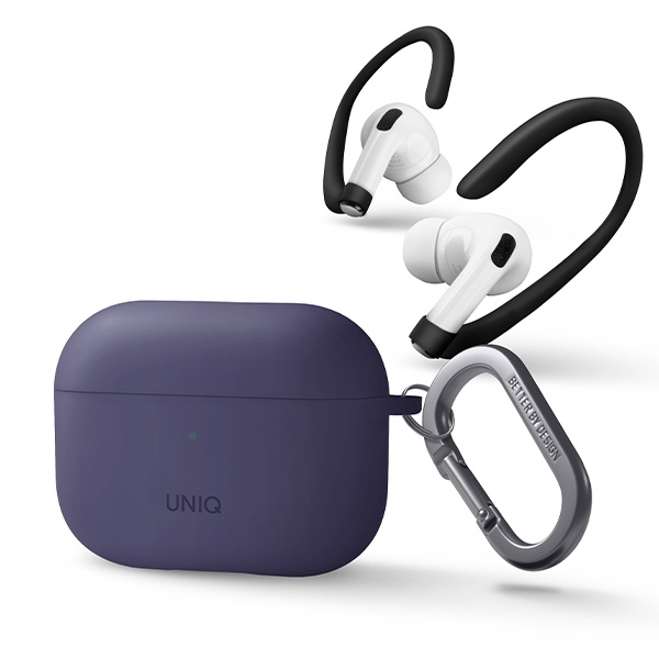 UNIQ etui Nexo AirPods Pro 2 gen + Ear Hooks Silicone purpurowy/fig purple