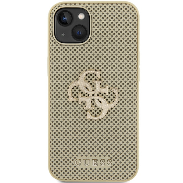 Etui Guess GUHCP15SPSP4LGD iPhone 15 6.1" złoty/gold hardcase Perforated 4G Glitter