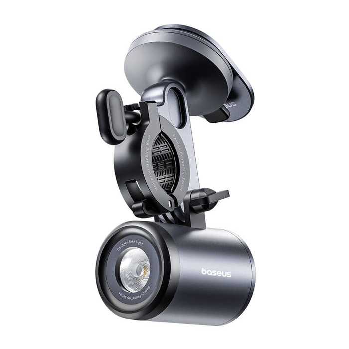 Uchwyt rowerowy Baseus PrimeTrip 2 w 1, uchwyt na telefon + latarka (czarny)