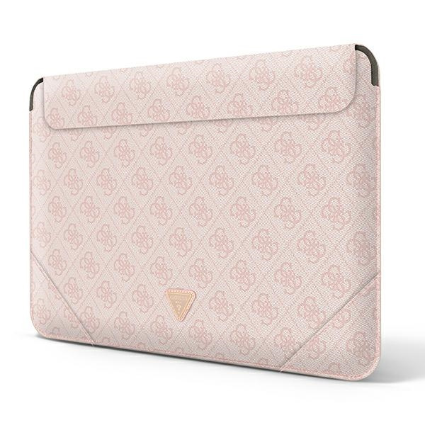 Torba GUESS Laptop 13 14 Sleeve 4G Uptown Triangle Logo Różowy