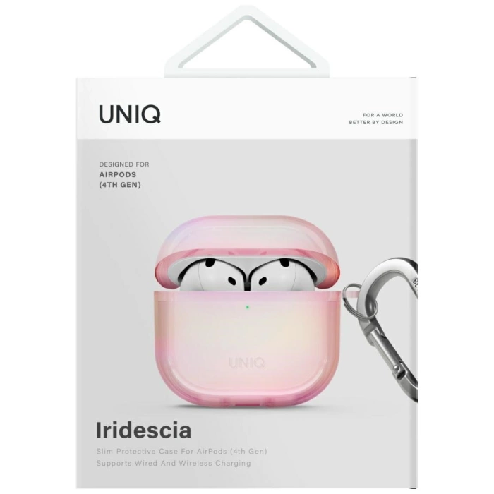 Etui UNIQ Iridescia do AirPods 4 Hang    Case pink prism
