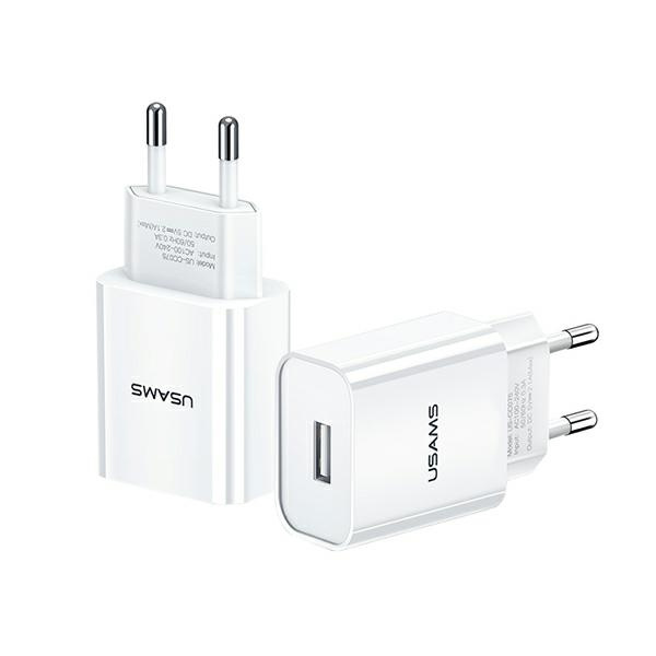 Ładowarka Sieciowa USAMS 1xUSB T18 2,1A Fast Charging Biały