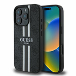 Etui Guess iPhone 16 Pro Max czarny/black MagSafe 4G Printed Stripes