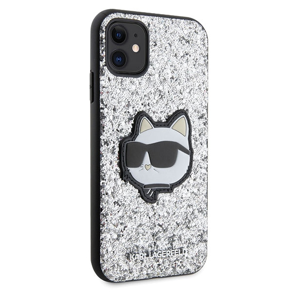 Etui Karl Lagerfeld KLHCN61G2CPS iPhone 11 6.1" srebrny/silver hardcase Glitter Choupette Patch Case