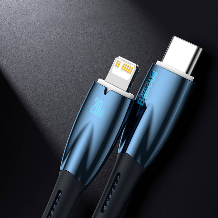 Baseus Glimmer Series kabel z szybkim ładowaniem USB-C - Lightning 480Mb/s PD 20W 2m czarny