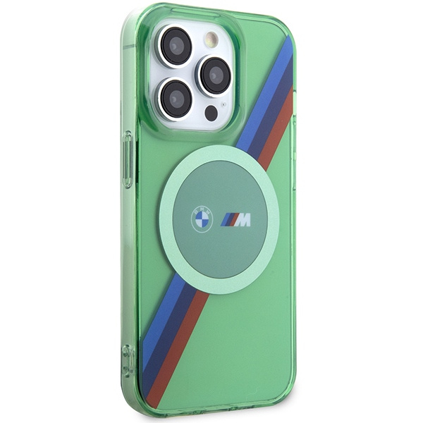 Etui Bmw Bmhmp15lhdtn Iphone 15 Pro 6.1" Zielony/green Hardcase M Tricolor Stripes Magsafe Case