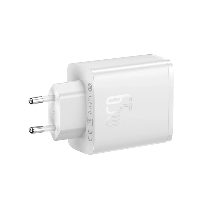 Ładowarka sieciowa Baseus OS-Cube Pro 2 x USB-C + USB, 65W (biała)