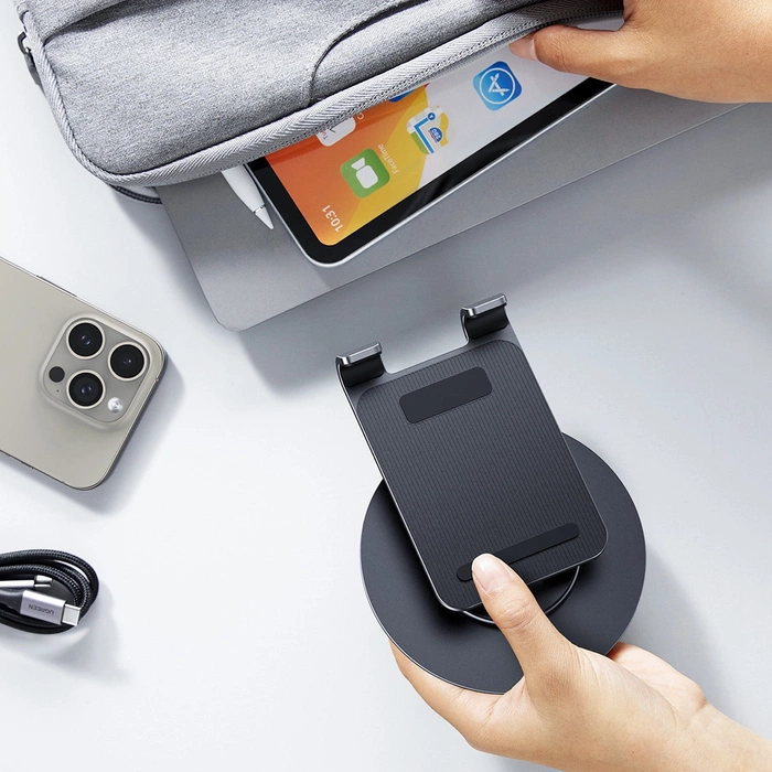 Podstawka na smartfon / tablet Ugreen LP805, obrotowa (czarna)