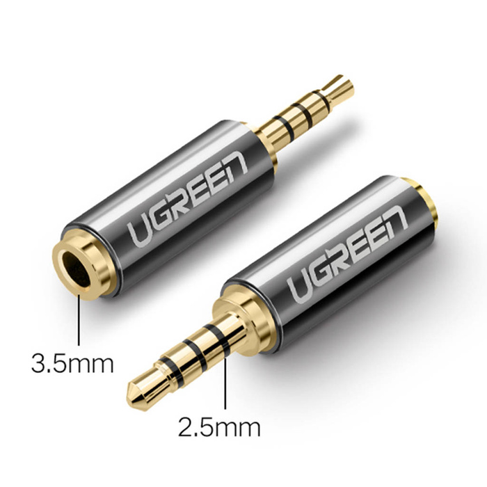 Ugreen adapter audio jack 2.5mm męski z jack 3.5mm żeński czarny (20501)