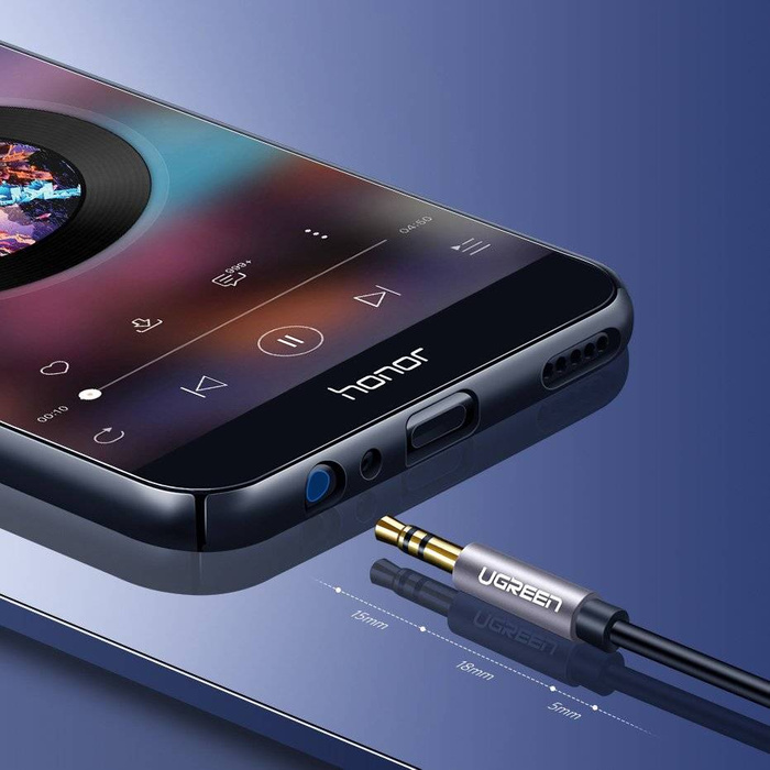 Ugreen przewód kabel przedłużacz AUX 3,5 mm mini jack 2 m czarny (AV118 10594)