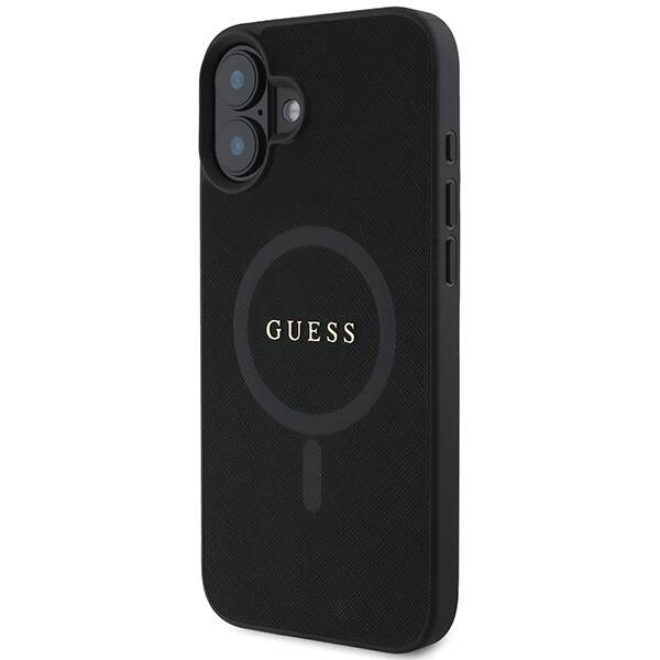 Etui Guess iPhone 16 Plus czarny/black HC MagSafe PU Saffiano Classic Logo