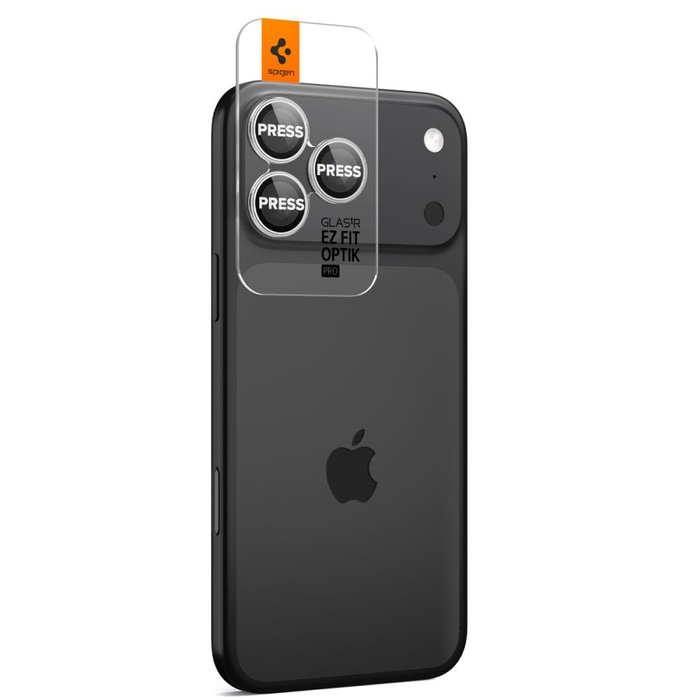 OSŁONA APARATU SPIGEN IPHONE 16 PRO / MAX / 17 PRO / MAX OPTIK PRO GLAS.TR ”EZ FIT” CAMERA PROTECTOR 2-PACK SILVER