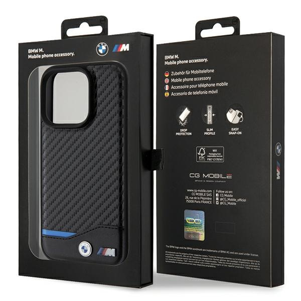 Bmw Bmhmp15x22nbck Iphone 15 Pro Max 6.7" Czarny/black Hardcase Leather Carbon Magsafe