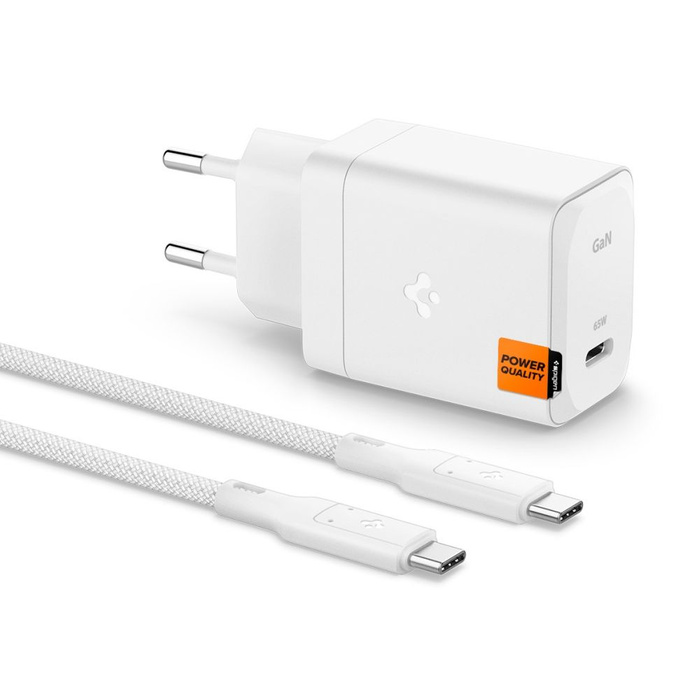 ŁADOWARKA SPIGEN ARCSTATION PRO GAN-651 1-PORT NETWORK CHARGER 65W + TYPE-C CABLE WHITE