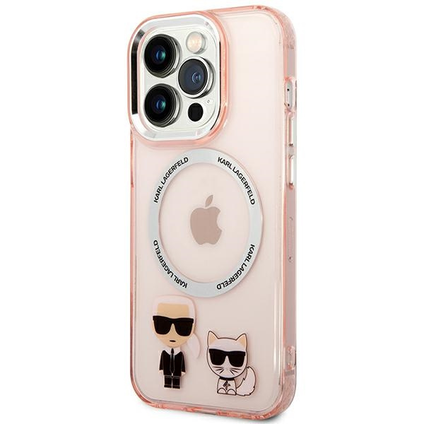 Etui KARL LAGERFELD Apple iPhone 14 Pro Max Karl & Choupette Aluminium Magsafe Różowy Hardcase