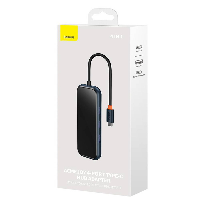 Baseus AcmeJoy 6-portowa stacja dokująca HUB (USB-C do USB-C PD&Data/2xUSB3.0/USB2.0/HDMI/RJ45) ciemnoszary (WKJZ01313)
