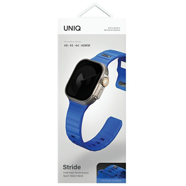 Pasek UNIQ Stride Apple Watch Series1/2/3/4/5/6/7/8/9/SE/SE2/Ultra/Ultra 2 42/44/45/49mm FKM Rubber Strap niebieski/cobalt blue