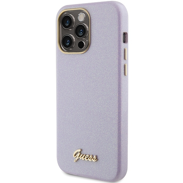 Etui Guess GUHCP15XPGMCSL iPhone 15 Pro Max 6.7" liliowy/lilac hardcase Glitter Glossy Script