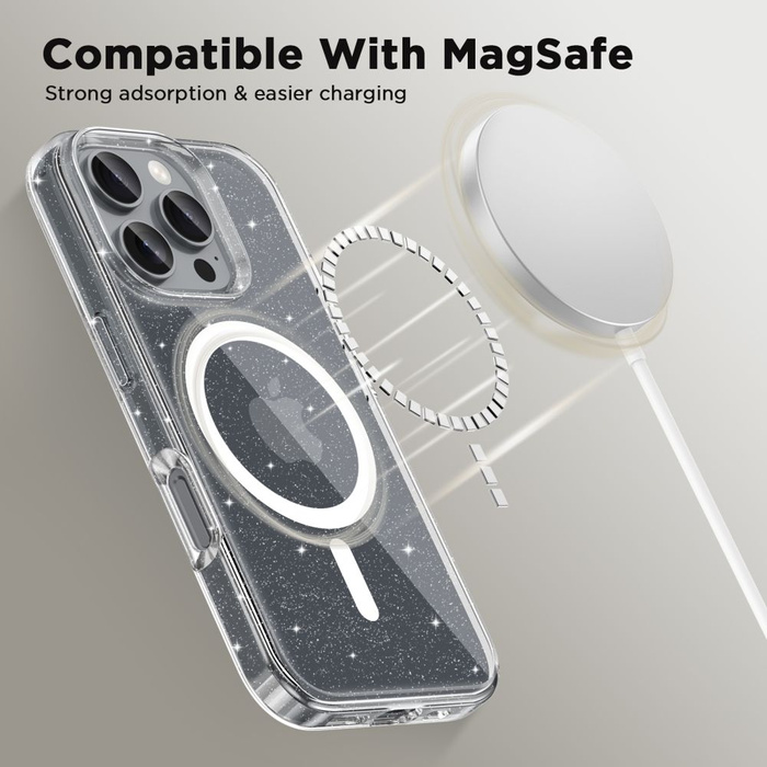 Etui TECH-PROTECT FLEXAIR HYBRID MAGSAFE IPHONE 16 PRO MAX GLITTER