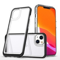 Etui Clear 3in1 Etui iPhone 14 Silikonowy Pokrowiec Z Ramką Czarne Case