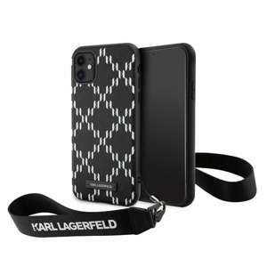 Etui Karl Lagerfeld KLHCN61SAKLMBSK iPhone 11  6.1" czarny/black hardcase Monogram Losange Saffiano Case