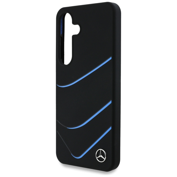 Etui Mercedes Silicone Contrasted Curves  MagSafe do Samsung Galaxy S25 czarny
