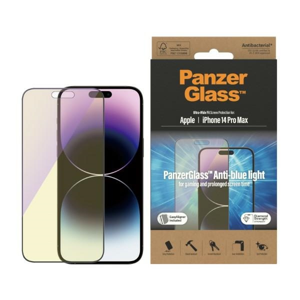 SZKŁO PanzerGlass Ultra-Wide Fit iPhone 14 Pro Max 6,7" Screen Protection Antibacterial Easy Aligner Included Anti-blue light 2794