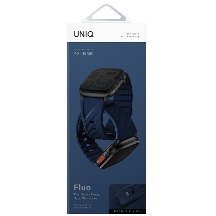 Pasek UNIQ Fluo Apple Watch 49/46/45/44/42/41/40mm Magnetic Niebieski