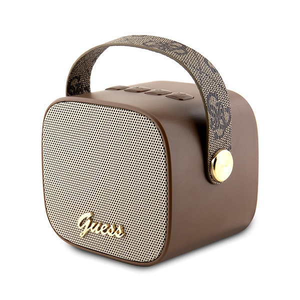 Guess głośnik Bluetooth GUWSB2P4SMW Speaker mini brązowy/bown 4G Leather Script Logo with Strap
